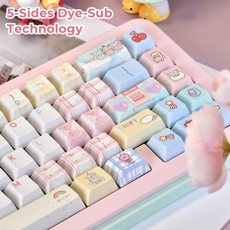 GMKWTL أغطية مفاتيح XVX PBT بنسبة 75٪، مجموعة أغطية مفاتيح ملونة مكونة من 157 مفتاح، أغطية مفاتيح بروفايل شيري مع أغطية مفاتيح شفافة مخصصة متوافقة مع معظم مفاتيح MX في لوحات المفاتيح الميكانيكية - Image 2